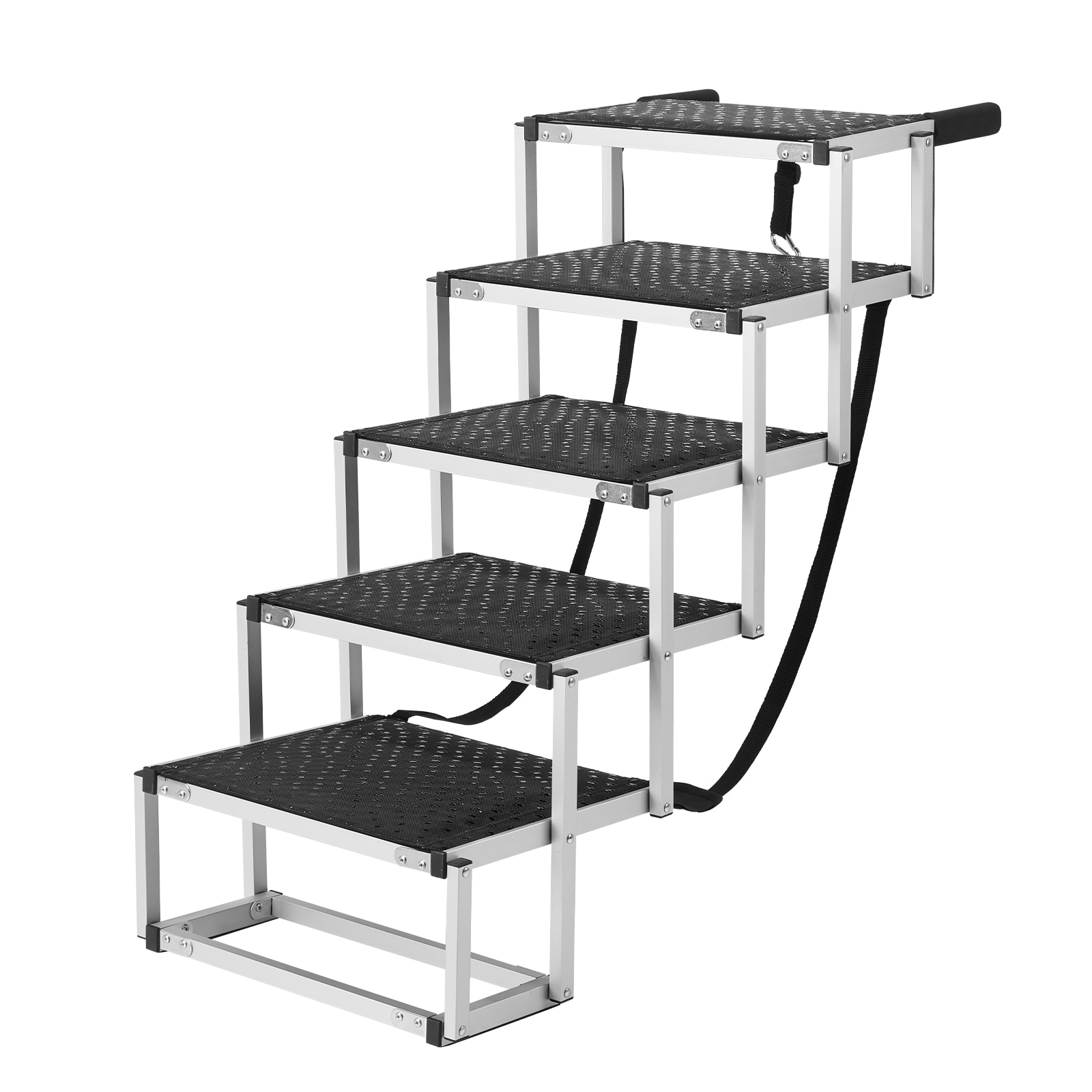 Foldable Dog Stairs For Cars With Aluminum Frame For Pets_voghion.com